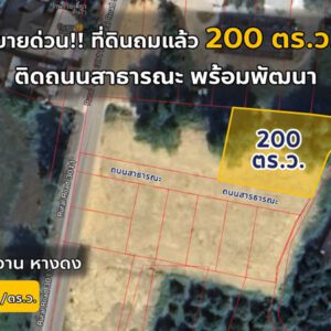 ที่ดินถมแล้ว 200 ตร.ว.พร้อมพัฒนา ติดถนนสาธารณะ สันผักหวาน [ติดต่อไผ่ 062-604-6651) (Code:051)]